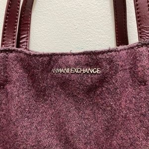 armani exchange pink/purple ombre wool blend tote